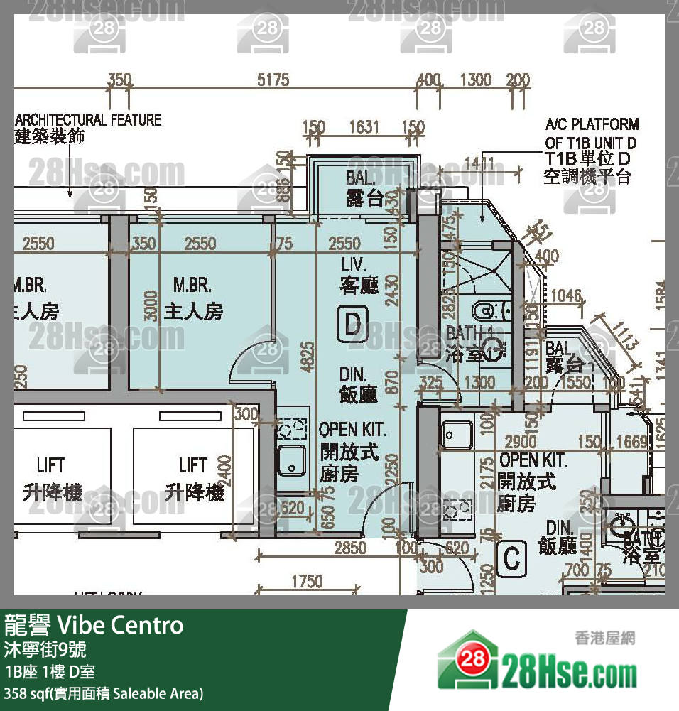 龍譽 1B座1樓 D室 平面圖