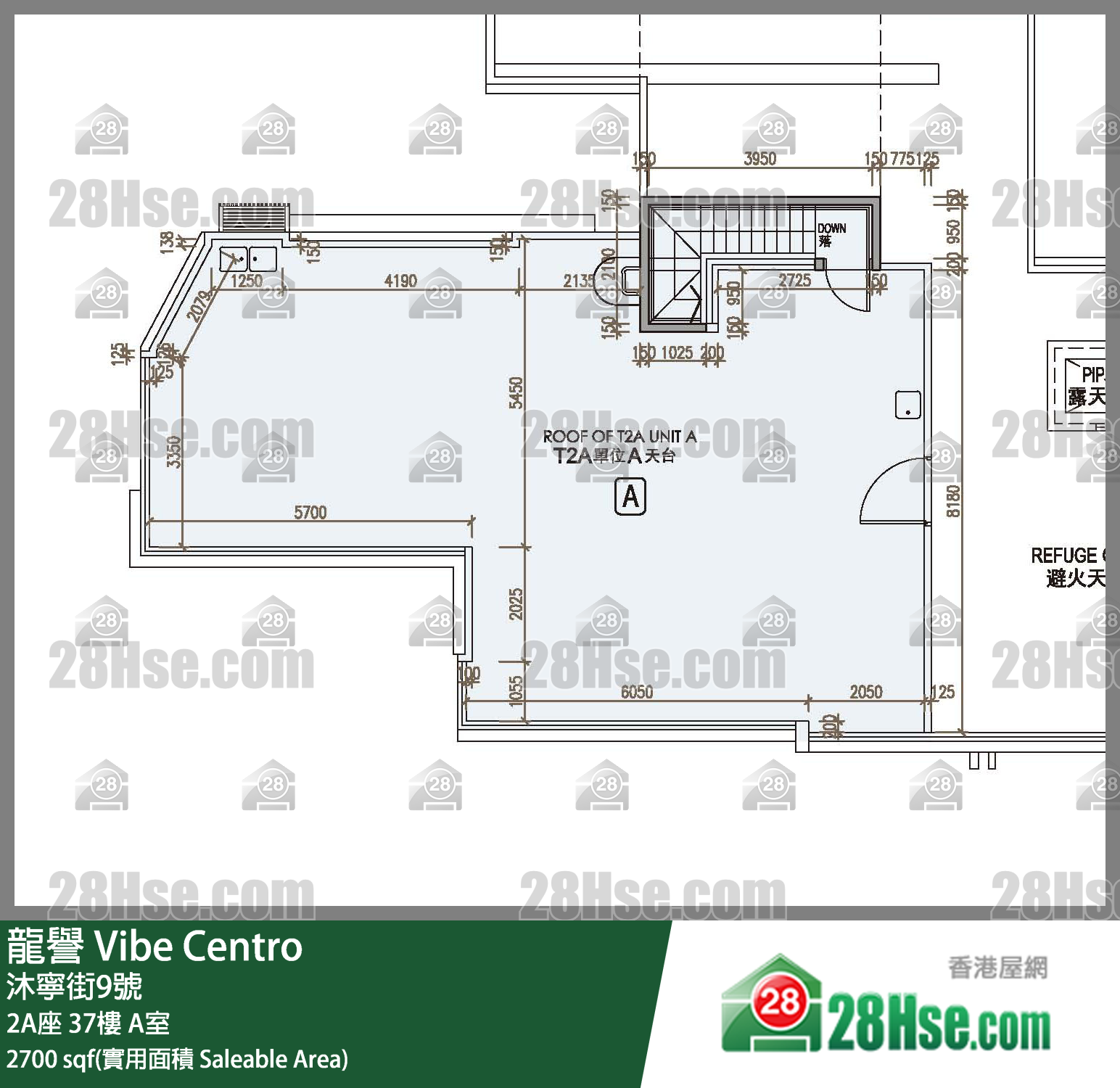 龍譽 2A座 37樓 A室 平面圖