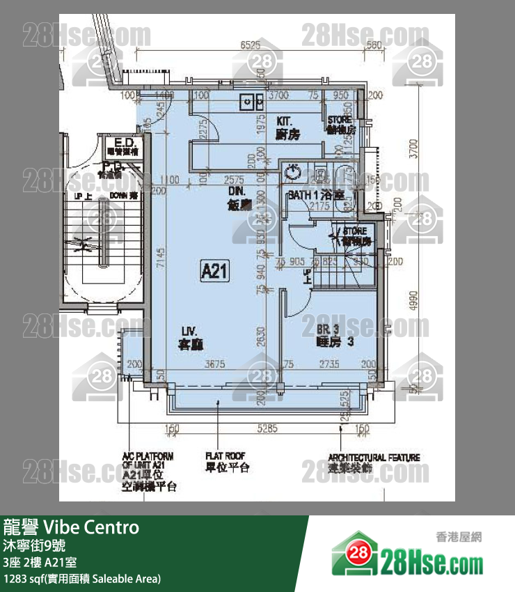 龍譽 3座 2樓 A21室 平面圖