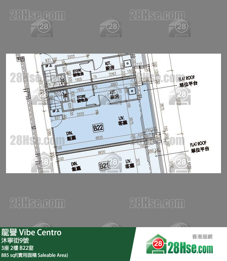 龍譽 3座 2樓 B22室 平面圖