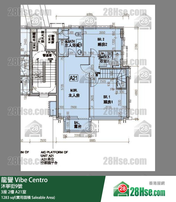 龍譽 3座 2樓 A21室 平面圖
