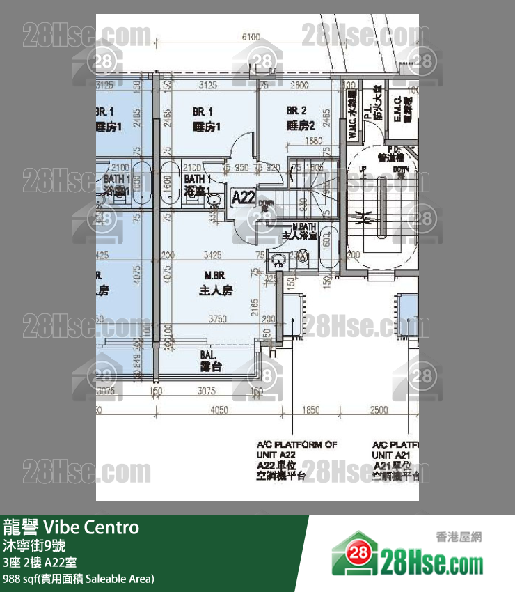 龍譽 3座 2樓 A22室 平面圖