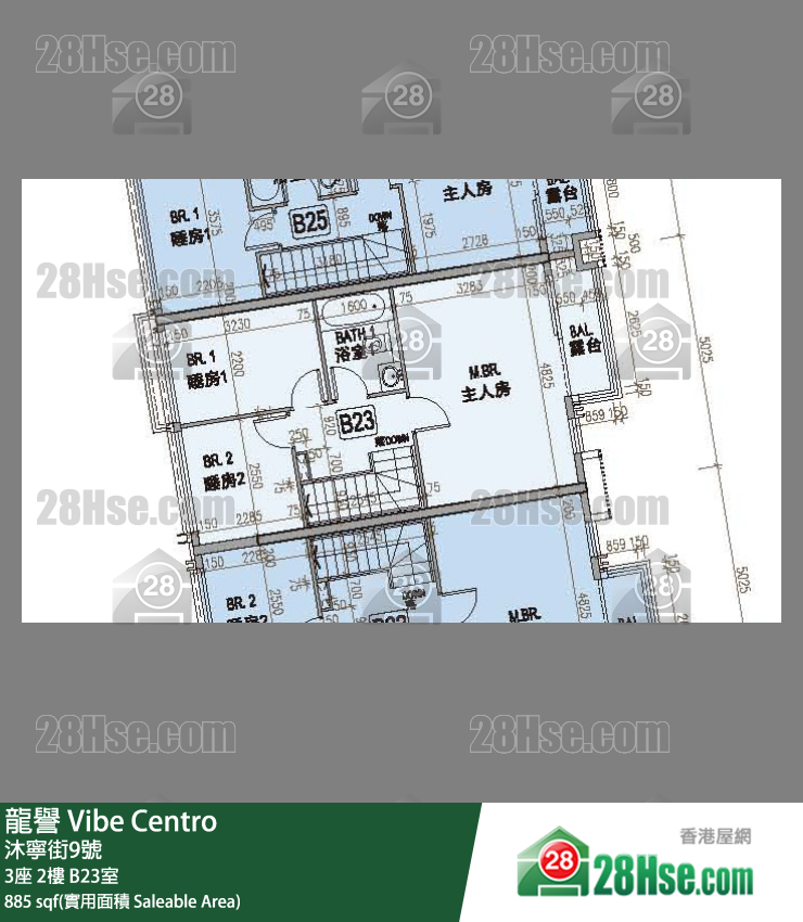 龍譽 3座 2樓 B23室 平面圖