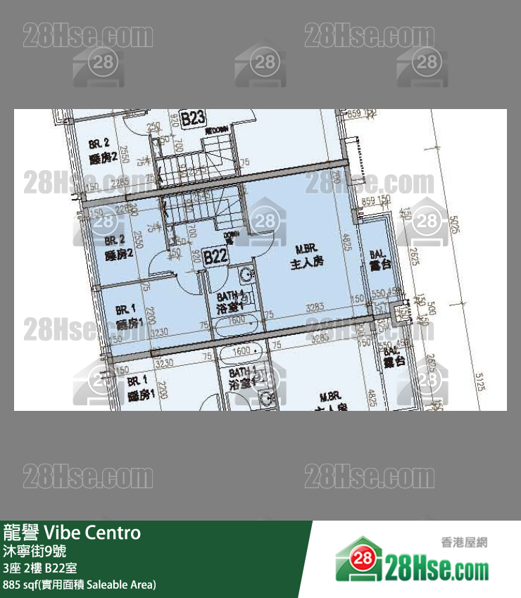 龍譽 3座 2樓 B22室 平面圖