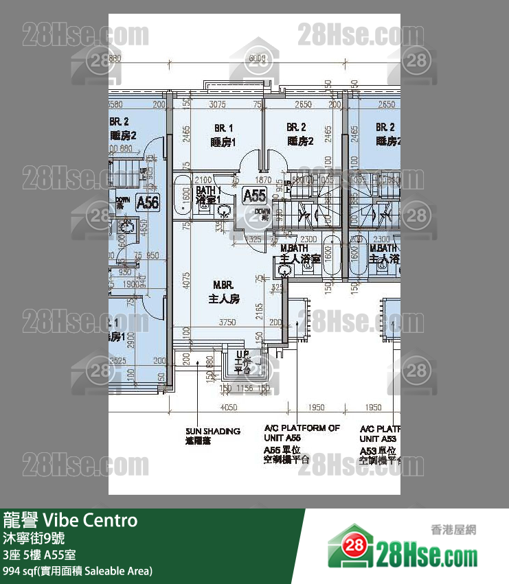 龍譽 3座 5樓 A55室 平面圖