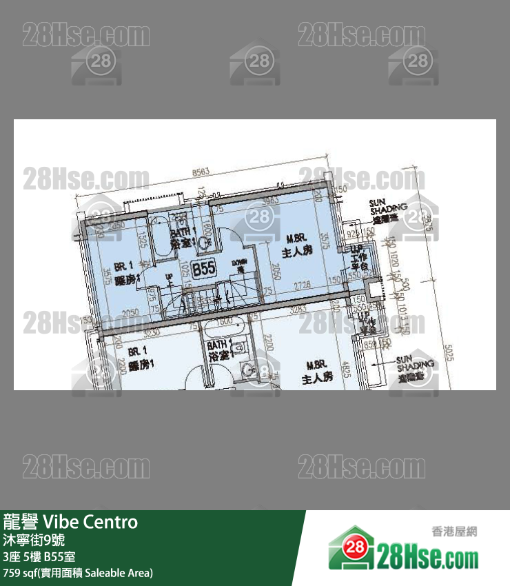 龍譽 3座 5樓 B55室 平面圖