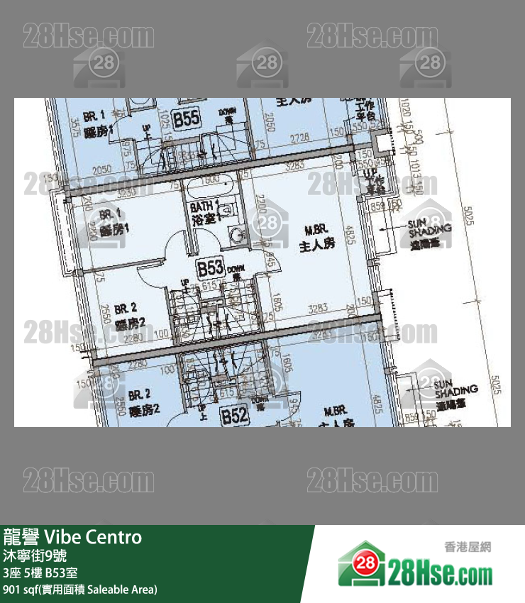 龍譽 3座 5樓 B53室 平面圖