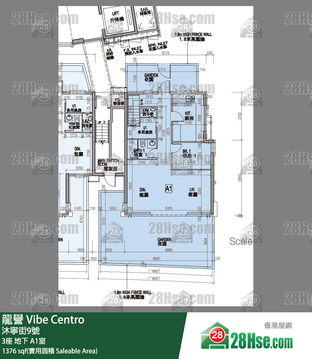 龍譽 3座地下 A1室 平面圖