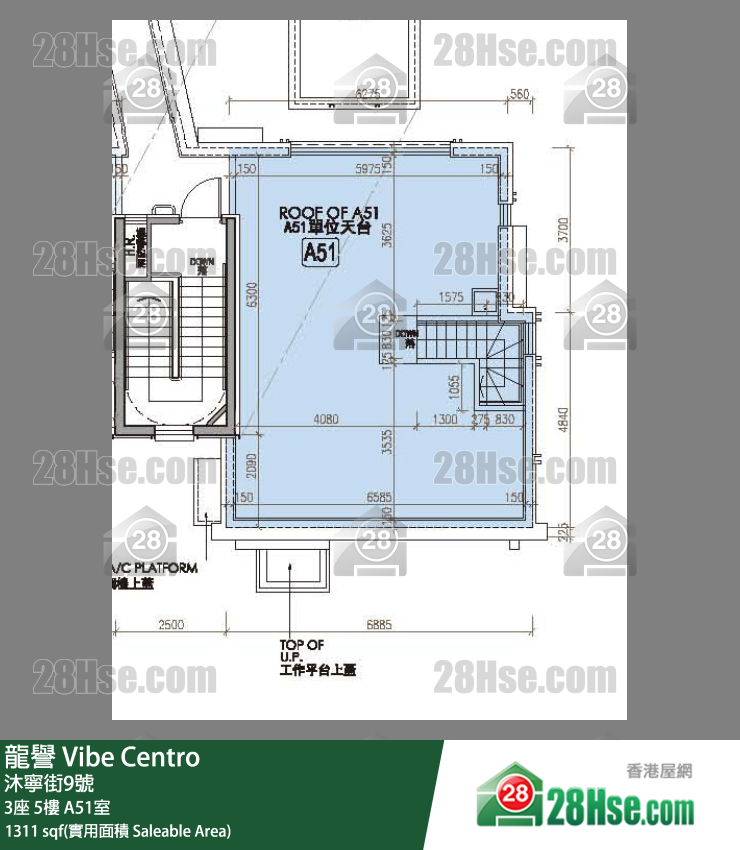 龍譽 3座 5樓 A51室 平面圖