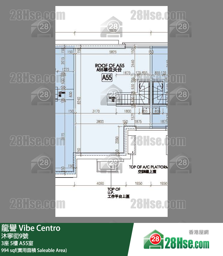 龍譽 3座 5樓 A55室 平面圖