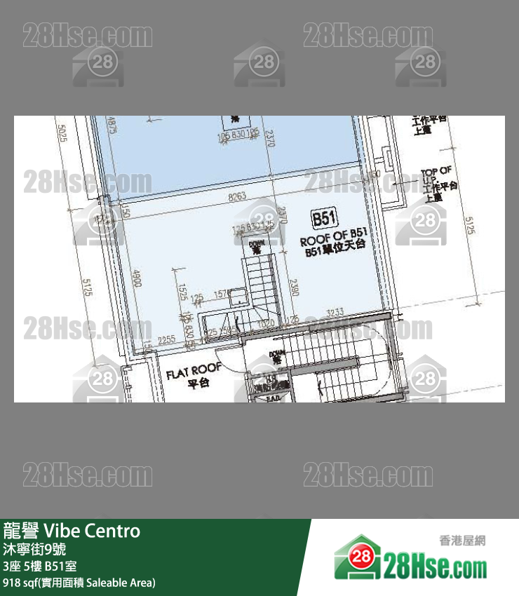 龍譽 3座 5樓 B51室 平面圖