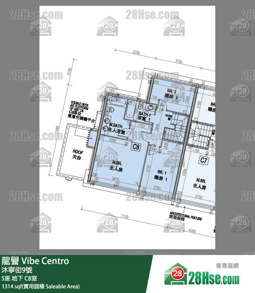 龍譽 5座地下 C8室 平面圖