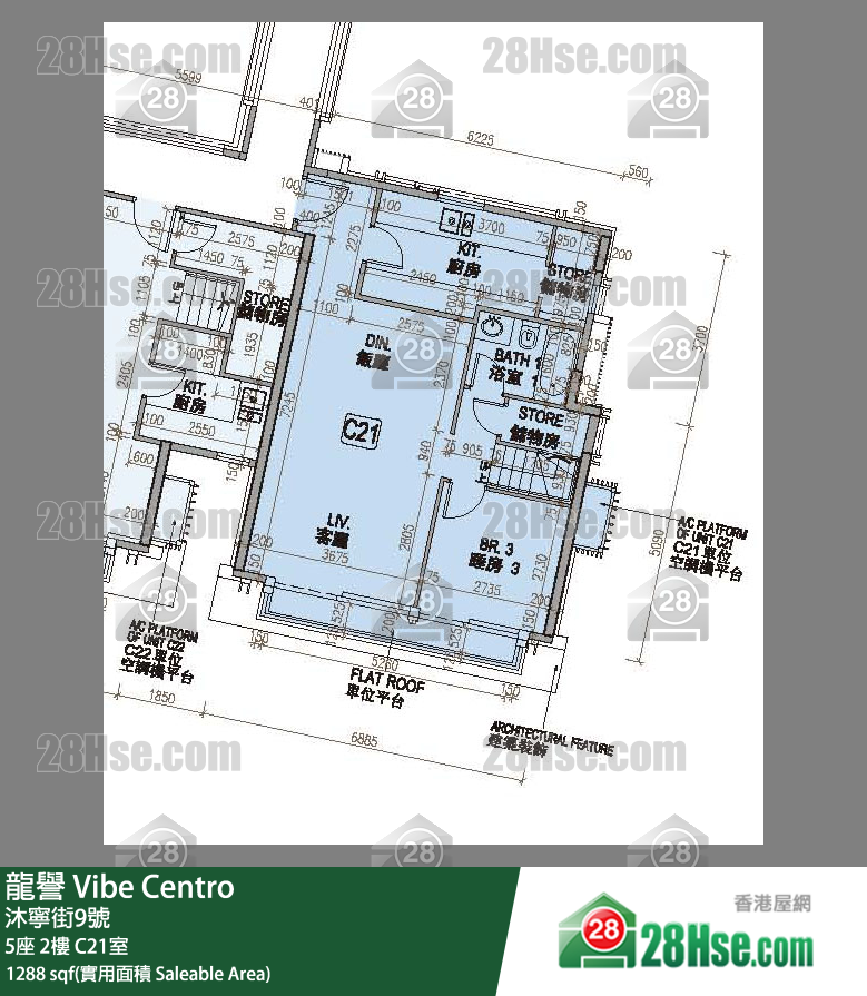 龍譽 5座 2樓 C21室 平面圖