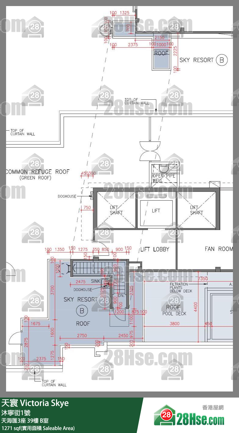 天寰 天海匯3座 39樓 B室 平面圖
