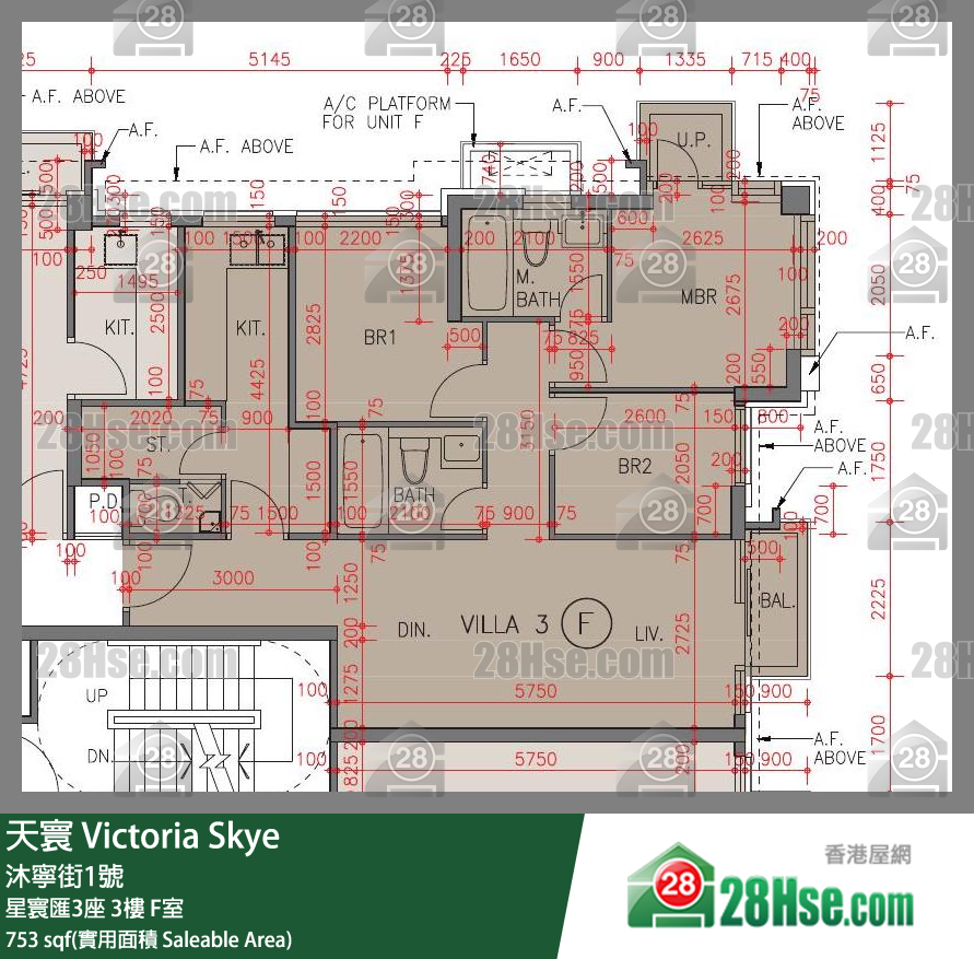 天寰 星寰匯3座3樓 F室 平面圖