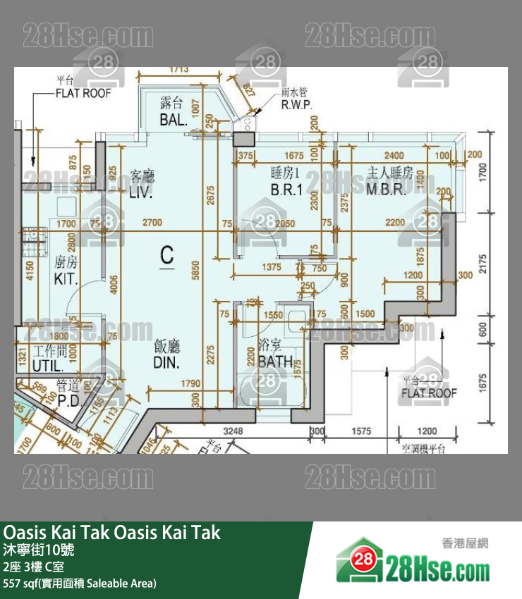 Oasis Kai Tak 2座 3楼 C室 平面图