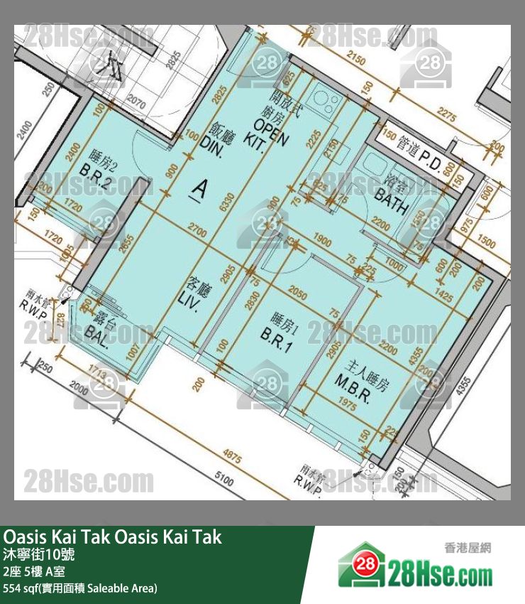 Oasis Kai Tak 2座 5楼 A室 平面图