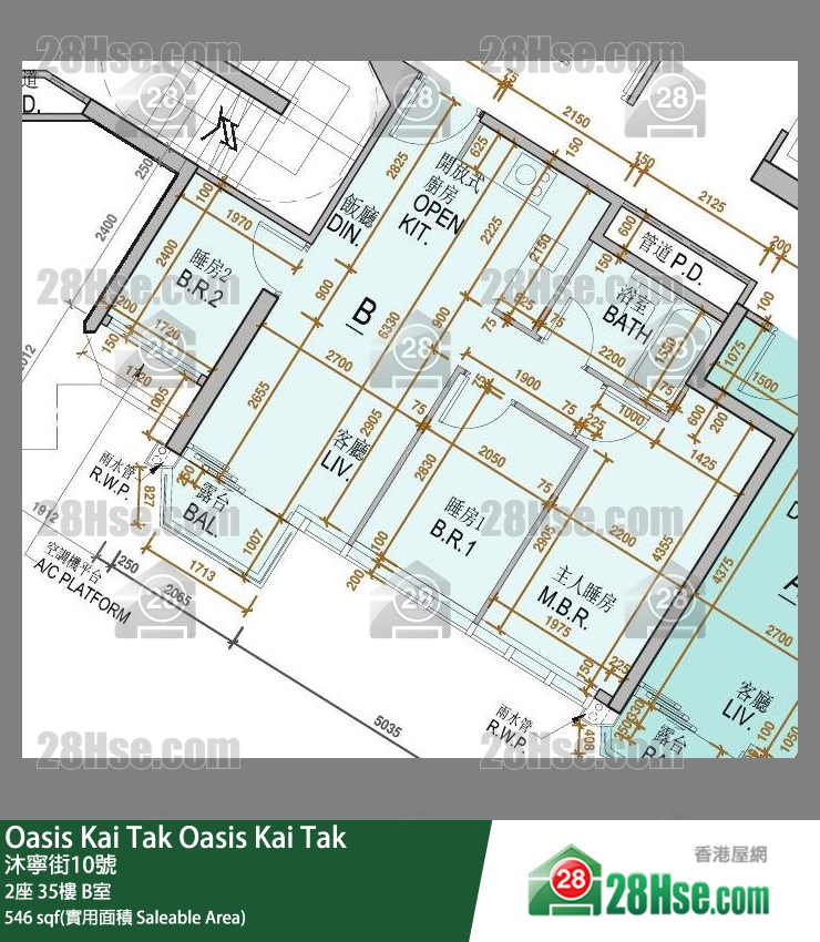 Oasis Kai Tak, Flat B, 35/F, Tower 2 FloorPlan
