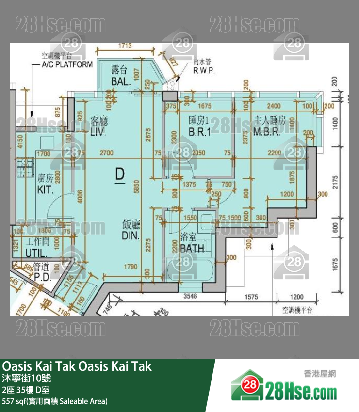 Oasis Kai Tak 2座 35樓 D室 平面圖