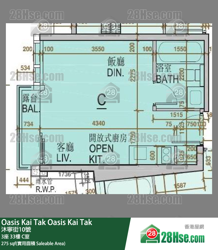 Oasis Kai Tak,  Flat C, 33/f, Tower 3 FloorPlan
