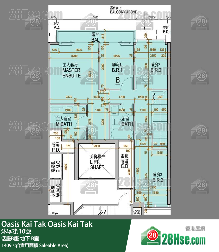 Oasis Kai Tak 低座B座地下 B室 平面图