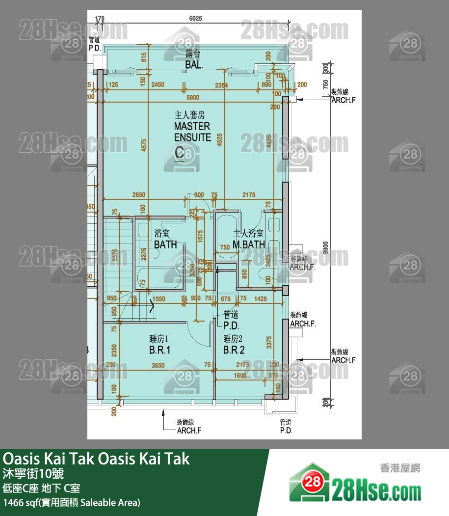 Oasis Kai Tak 低座C座地下 C室 平面图