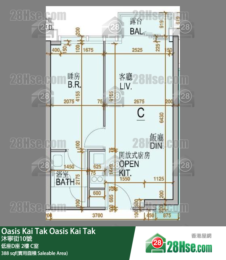 Oasis Kai Tak 低座D座 2楼 C室 平面图