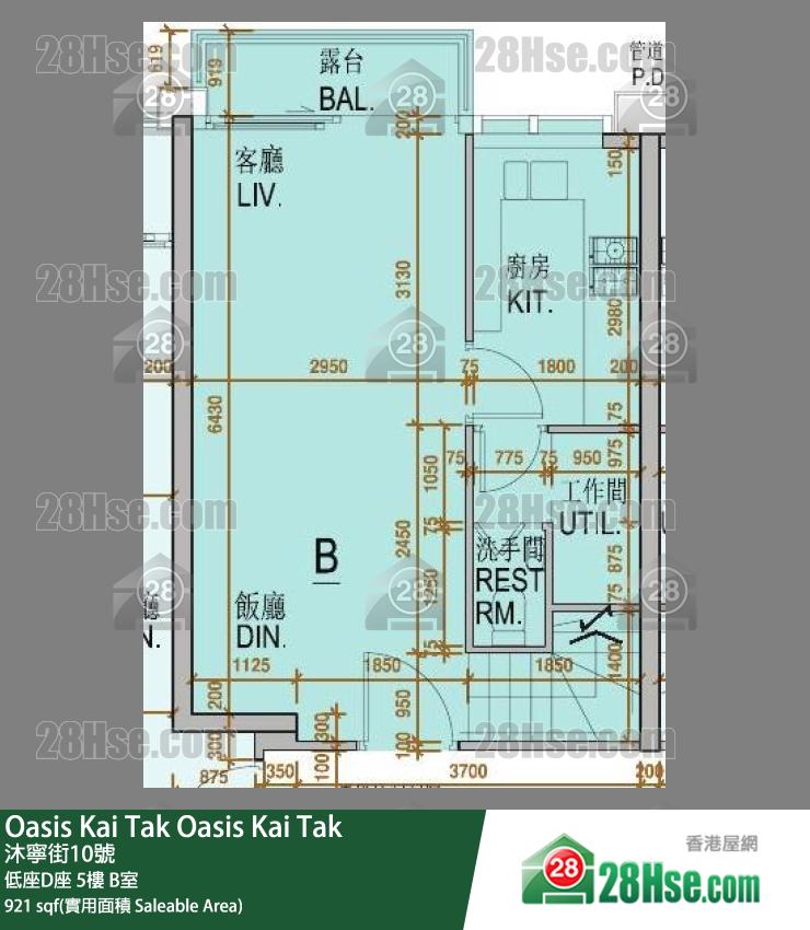 Oasis Kai Tak 单位平面图(由 28Hse 提供)