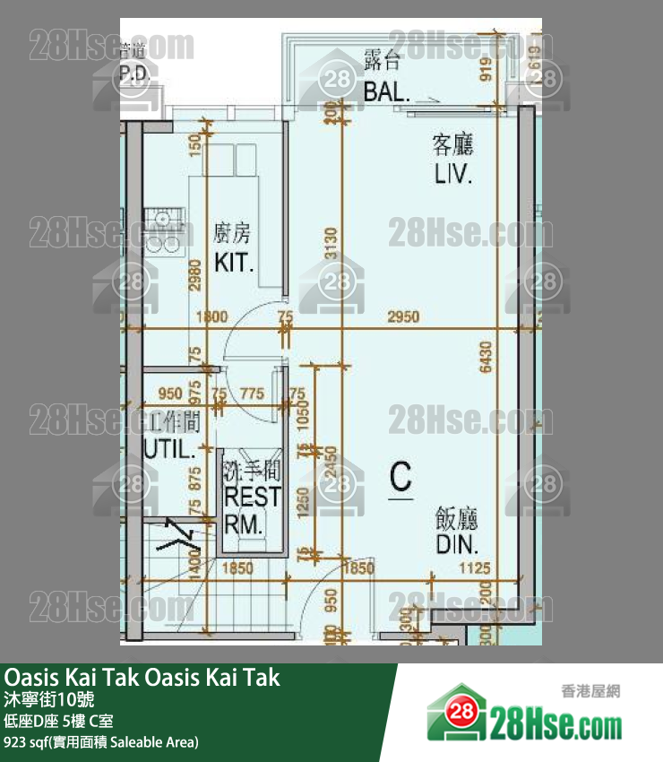 Oasis Kai Tak 低座D座 5楼 C室 平面图