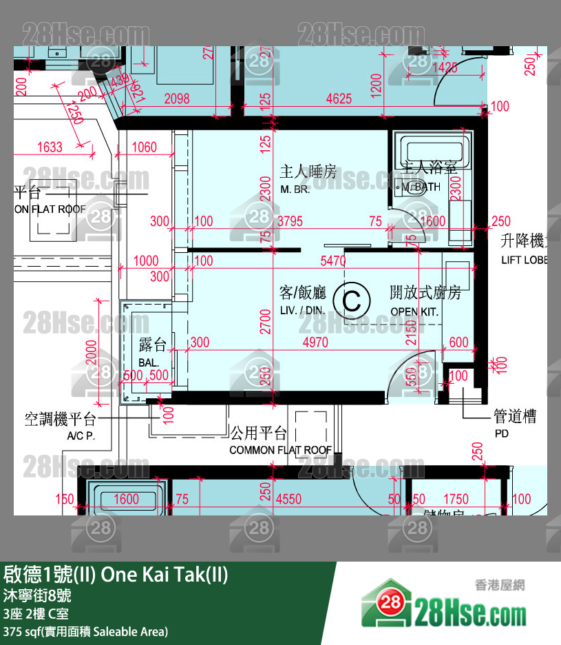 啟德1號(II) 3座2樓 C室 平面圖