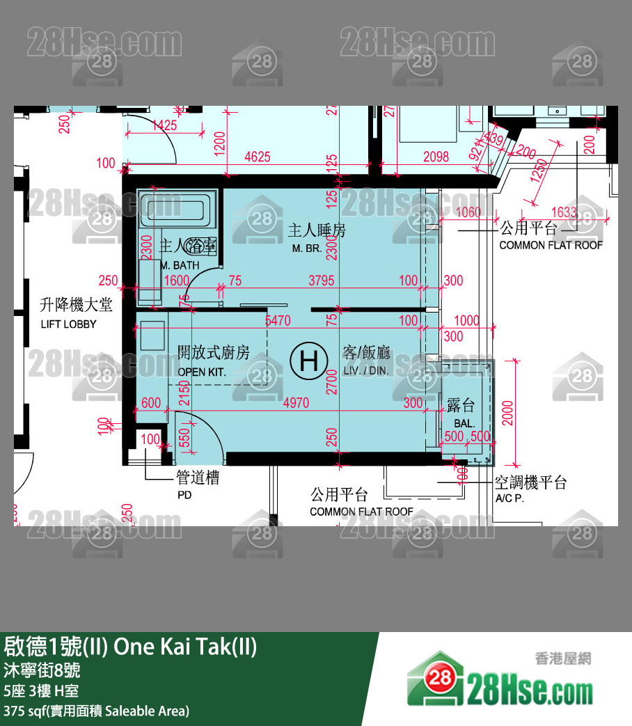 启德1号(II) 5座3楼 H室 平面图