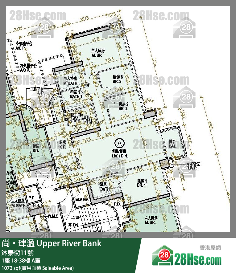 尚珒溋 1座 28樓 A室 平面圖