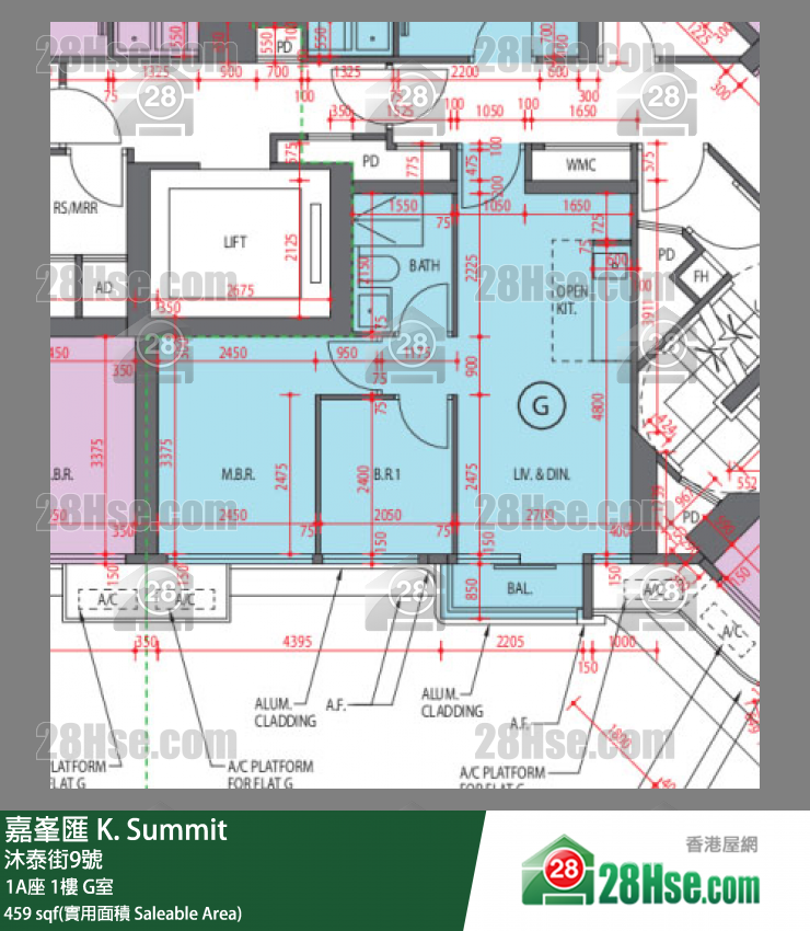 嘉峯匯 大廈 1A座 1樓 G室 平面圖