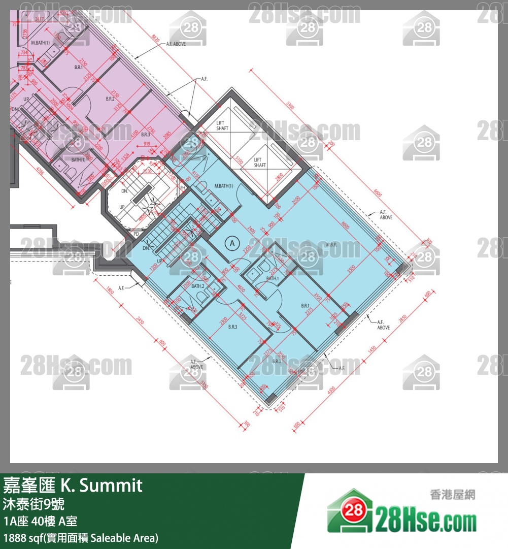 嘉峯匯 大廈 1A座 40樓 A室 平面圖