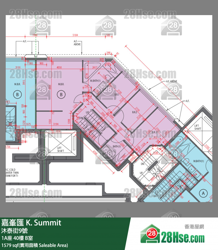 嘉峯匯 大廈 1A座 40樓 B室 平面圖