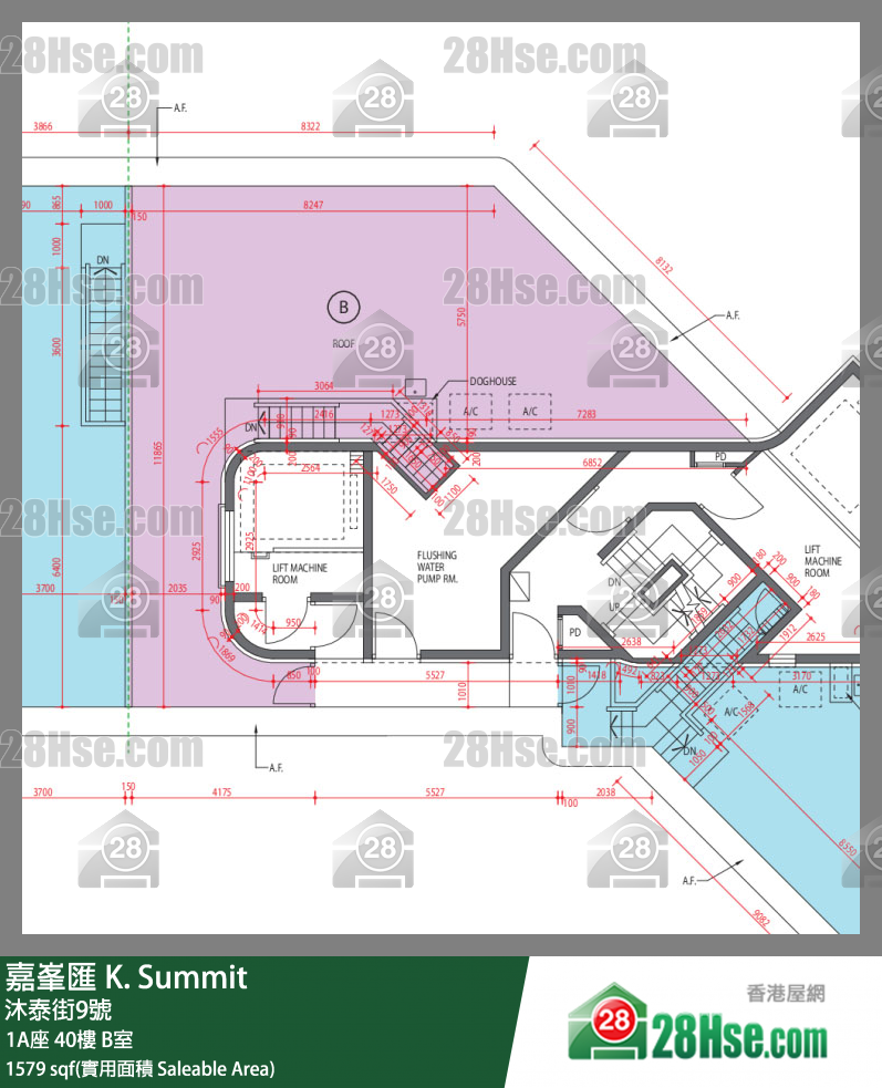 嘉峯匯 大廈 1A座 40樓 B室 平面圖