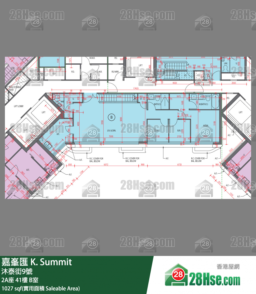 嘉峯匯 大廈 2A座 41樓 B室 平面圖