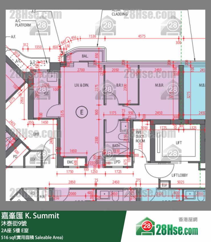 嘉峯汇 大厦 2A座 5楼 E室 平面图