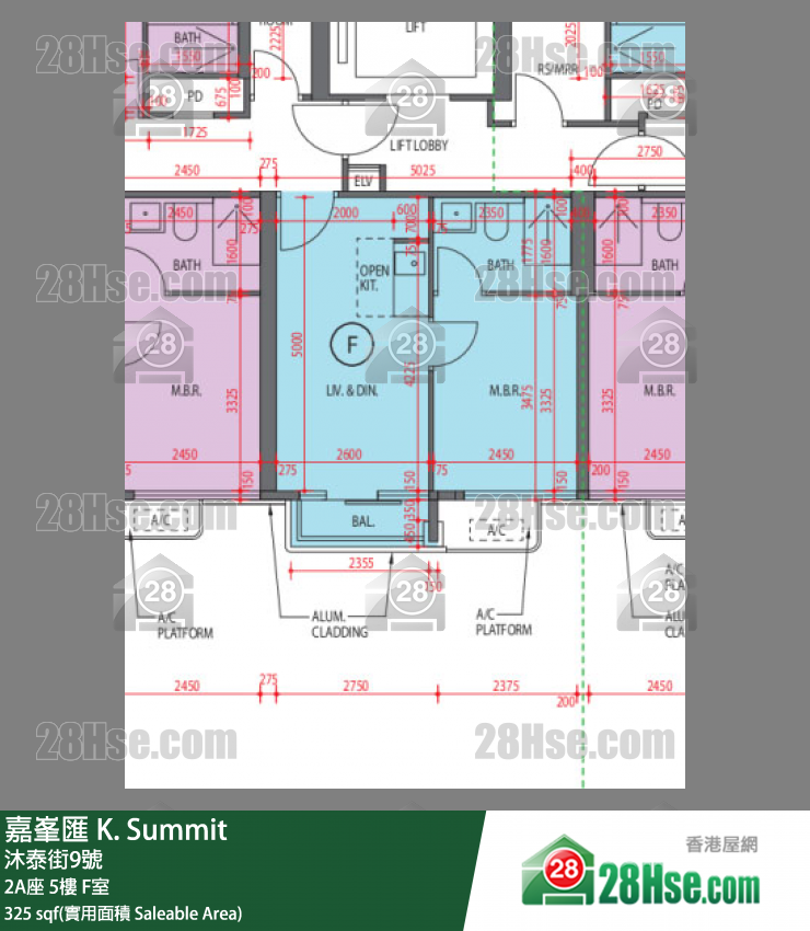 K. Summit, Flat F, 5/F, Tower 2a FloorPlan