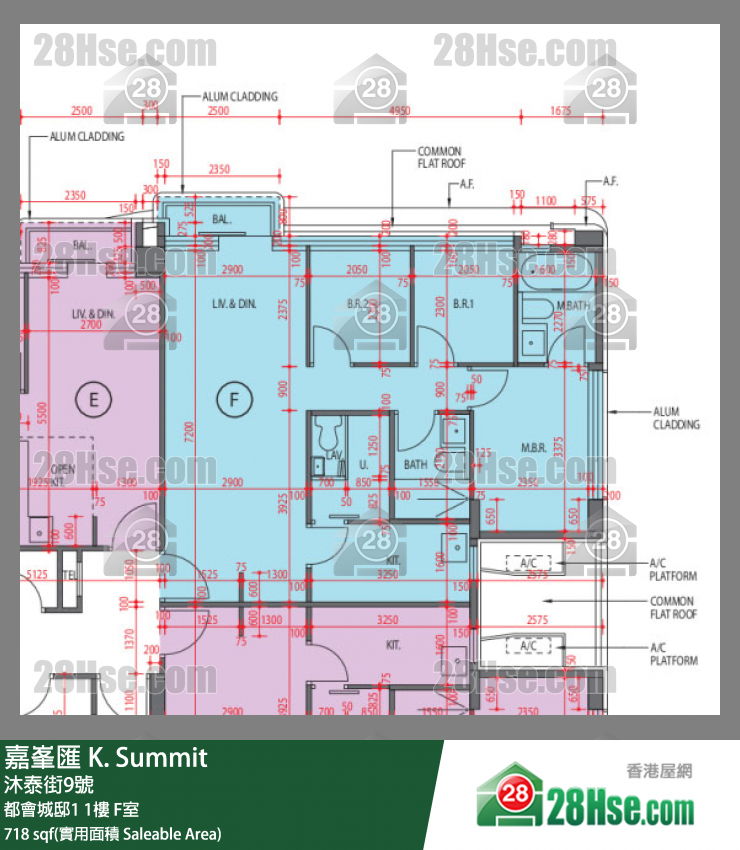 嘉峯匯 大廈 都會城邸1 1樓 F室 平面圖