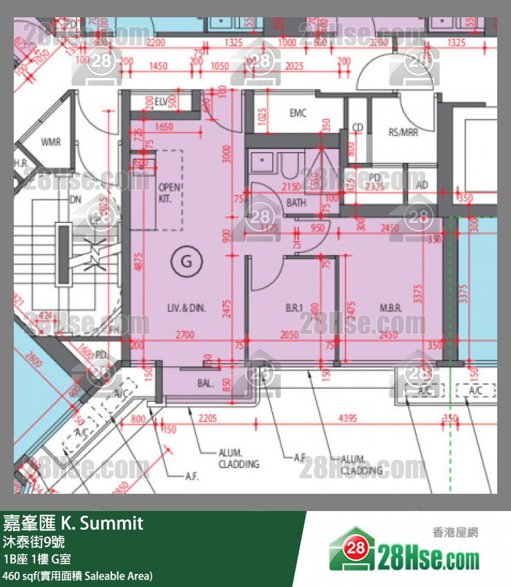 嘉峯匯 大廈 1B座 1樓 G室 平面圖