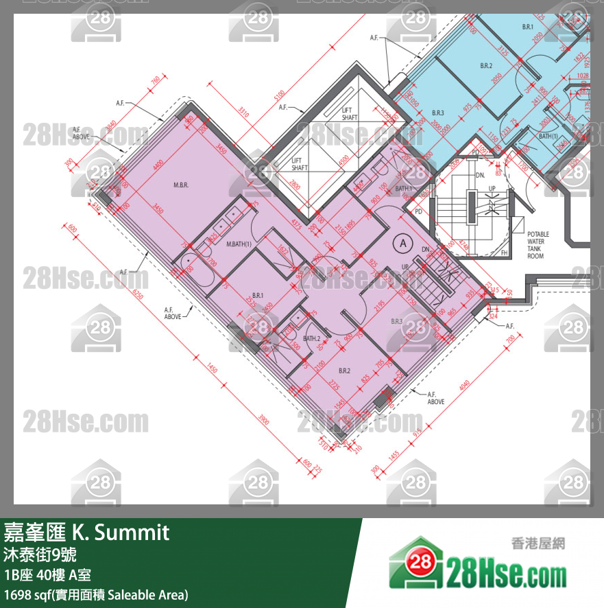 嘉峯匯 大廈 1B座 40樓 A室 平面圖