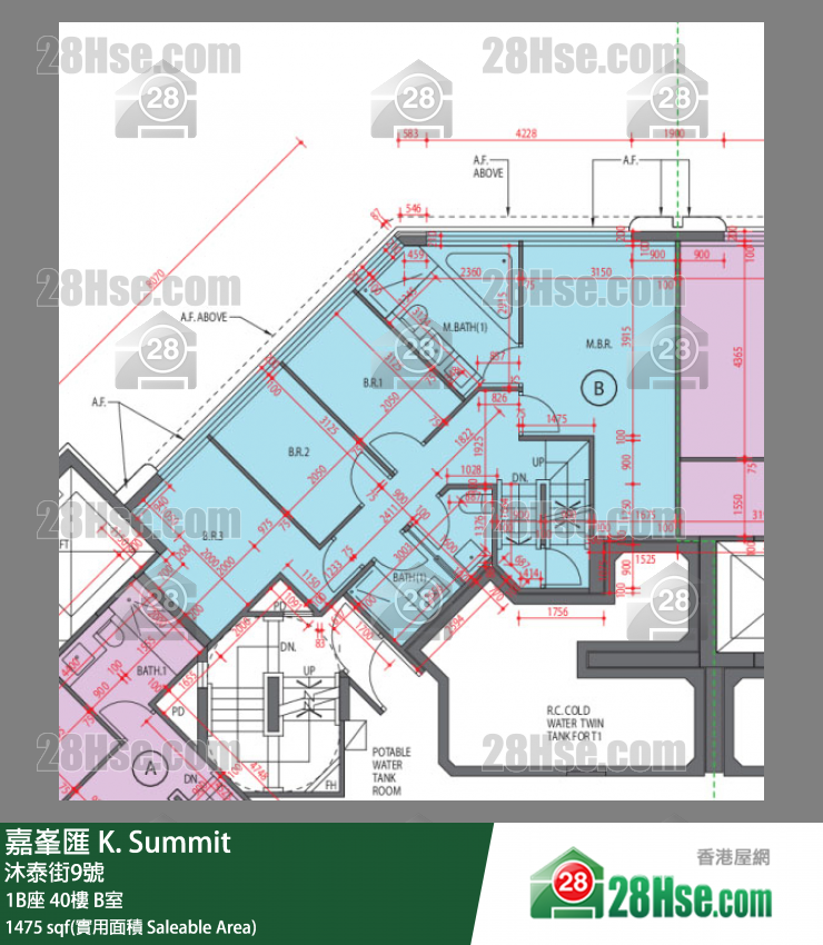 嘉峯匯 大廈 1B座 40樓 B室 平面圖