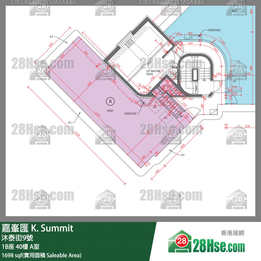 嘉峯匯 大廈 1B座 40樓 A室 平面圖