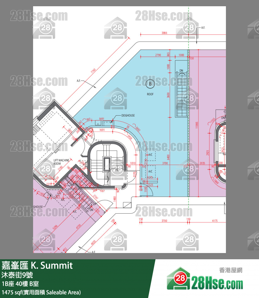 嘉峯匯 大廈 1B座 40樓 B室 平面圖