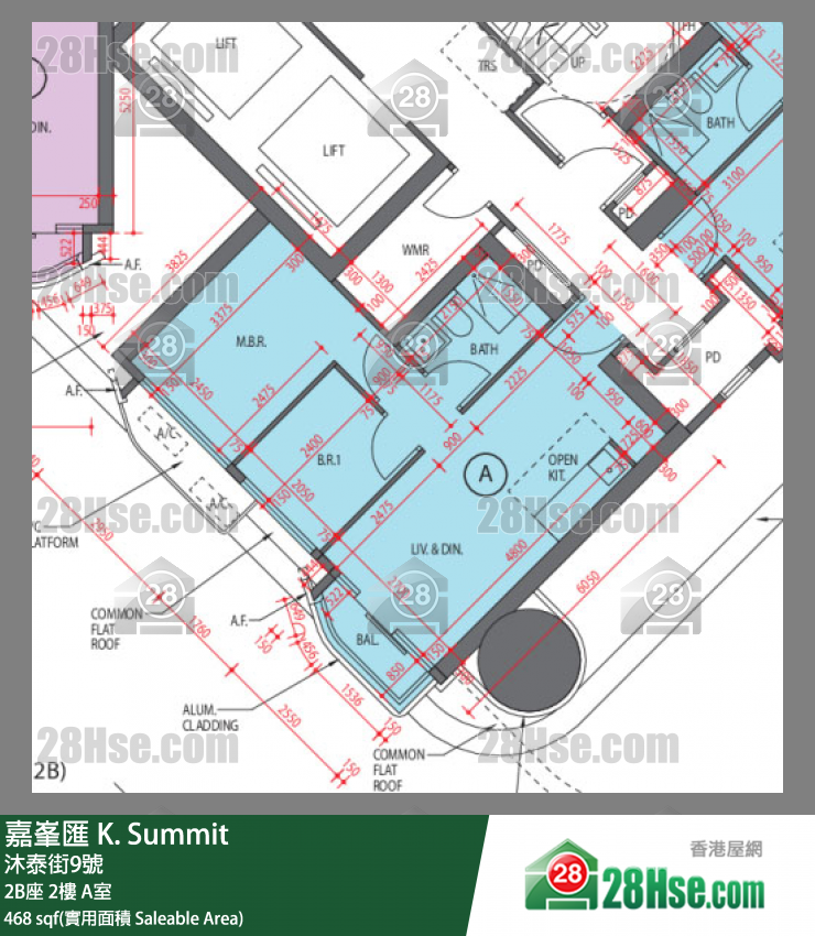 嘉峯匯 大廈 2B座 2樓 A室 平面圖