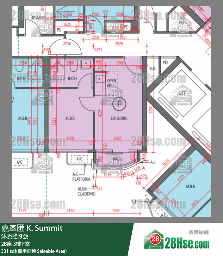嘉峯汇 单位平面图(由 28Hse 提供)