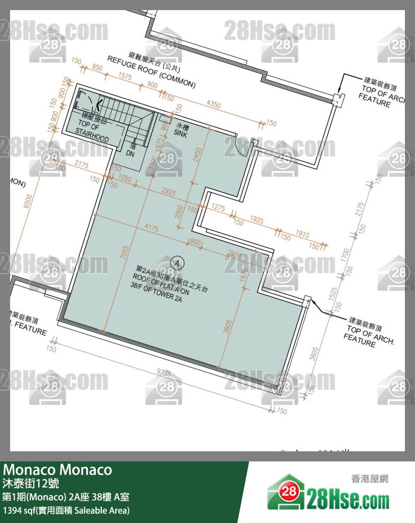 Monaco 第1期(Monaco) 2A座 38楼 A室 平面图