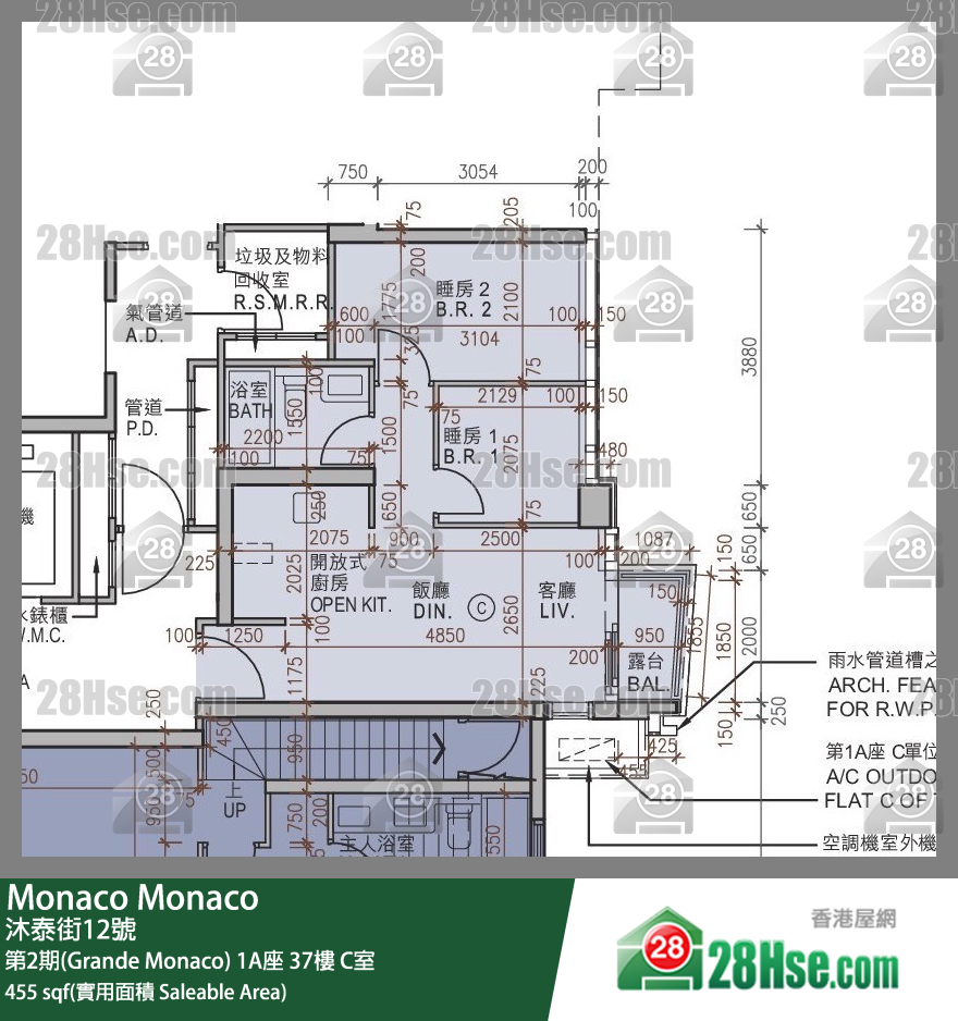 Monaco 第2期(Grande Monaco) 1A座 37楼 C室 平面图