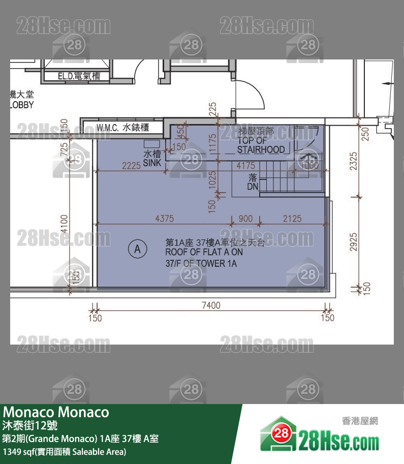 Monaco 第2期(Grande Monaco) 1A座 37楼 A室 平面图